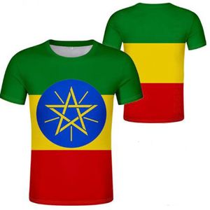 ETHIOPIE t-shirt bricolage sur mesure nom numéro eth t-shirt drapeau de la nation et logo éthiopien amharique collège imprimé po vêtements 255c