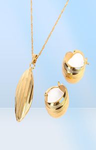 Conjunto de colgante y arete etíope Joias Ouro Joyería llena de oro de 24 quilates Conjuntos de joyería nupcial africana1943249