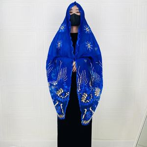 Etnische Kleding 10 Pcs Afrikaanse Vrouw Borduren Hijab Sjaal 200X100 Cm Diamanten Cape India Islam Turkije Moslim Katoen tulbanden Voor Vrouwen