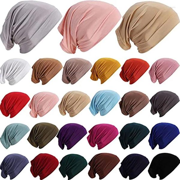 Ropa étnica 10 PCS Venta al por mayor debajo de la bufanda Hijab Cap Mujeres Stretch Caps Color Sólido Mujer Sombreros Turbantes para