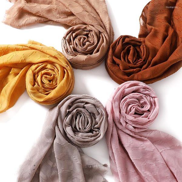 Vêtements ethniques 10 pcs/Lot Design rayé coton lin Hijab écharpe musulmane dames Bandana Long châle Wrap islamique foulards Foulard