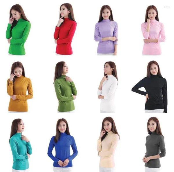 Vêtements ethniques 12 couleurs Robes pour femmes Blouses de base musulmanes Dubaï Turc Tops à manches longues Salwar Top Mujer T-shirt à col haut Tunique