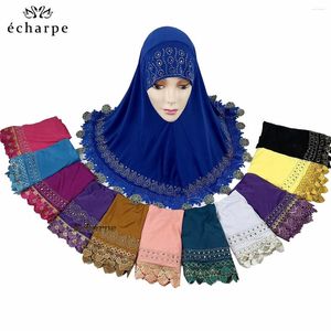 Vêtements ethniques 12pcs / 1 douzaine de femmes africaines musulmanes arabes intérieures hijab dubaï écharpe avec strass tirez sur la tête islamique couvre-chef