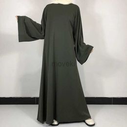 Etnische kleding 15 kleuren Basis vlakte Nida Abaya met gratis riem hoogwaardige moslimvrouwen bescheiden eenvoudige jurk Eid Ramadan Islamic Clothing D240419