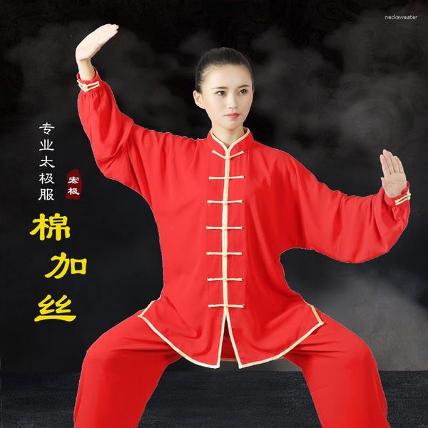 Ropa étnica 17 colores TaiChi uniforme chino tradicional de manga larga Wushu hombres KungFu traje uniformes Tai Chi