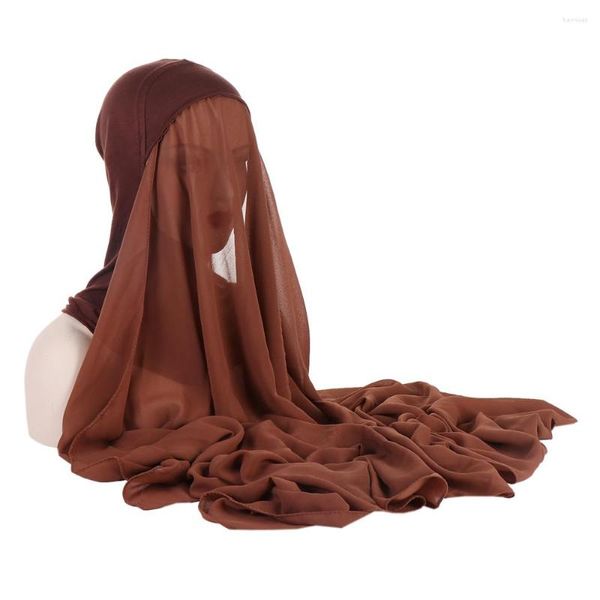 Ropa étnica 180x75 cm Instant Hijab Musulmán Interior Diadema Mujeres Cap Bonnet Mantón largo con Jersey Sólido Modal Underscarf Cubierta de cuello