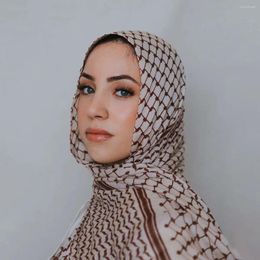 Ropa étnica 185 70cm impresión keffiyeh bufanda compras en línea chiffon palestina hijab chawl de mujer musulmana de alta calidad