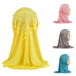 Vêtements Ethniques 2-5 Ans Filles Musulmanes Hijab Ramadan Eid Couverture Complète Foulard Amira Islamique Enfants Strass Sous-Vêtements Prière Tête Wraps