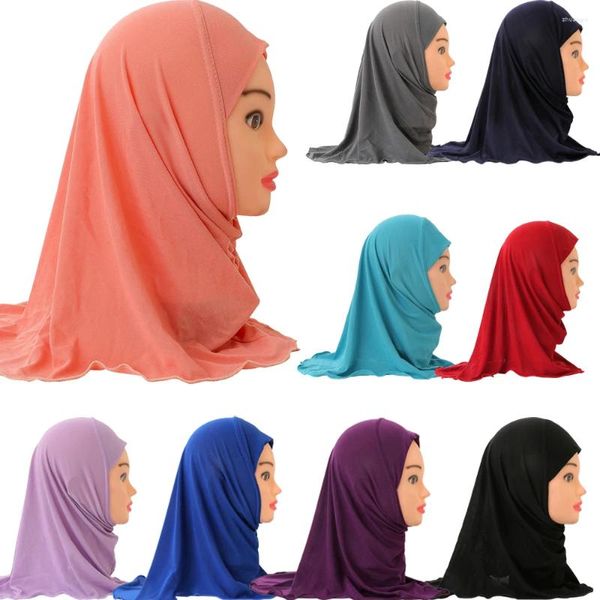 Vêtements ethniques 2-6 ans enfants filles hijab musulman une pièce AI Amira prière islamique hijab casquette tête foulard wrap turban tirer sur prêt