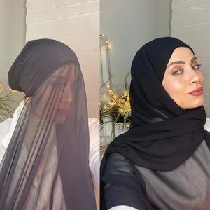 Ropa étnica 2 capas Cabón y bufanda interno Hijab instantáneos con un capó bajo gaso de diseño único para mujeres musulmanas