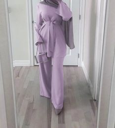 Vêtements Ethniques 2 Pièces Dubai Abaya Turc Hijab Musulman Dres Caftan Islamique Grote Maten Dames Kleding Ensemble Femme Musulmane 230720