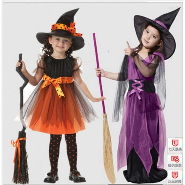 Vêtements ethniques 20,22 millions de costumes d'Halloween Cosplay pour enfants européens et américains Anime Sorcière Jeu de rôle