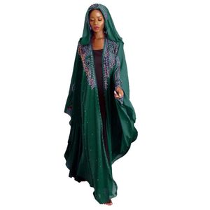 Etnische kleding 2021 Afrikaanse jurken voor vrouwen Dashiki Diamant Kralen Afrika Robe Lange Maxi Dress Europees