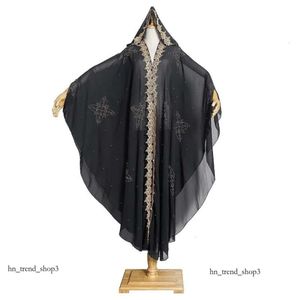 Vêtements ethniques 2021 Ouvert Abaya Dubaï Pierres turques Robe à capuche en mousseline de soie Musulman Kaftan Kimono Femmes africaines Plus Taille Boubou Robes 584