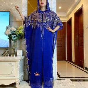 Vêtements ethniques 2022 Femmes africains Abaya Long Robe High Sequins broderie Hobe musulmane DUBAI Dubaï Maroccain Kaftan Turkish Islamic Clothing T240510