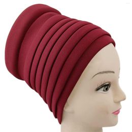 Vêtements ethniques 2022 Arrivée Summer Fashion Style Solid Color Chapeaux Africain Headtie Caps