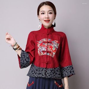 Etnische kleding 2022 Chinese traditionele vrouwen Hanfu Top Tang Suit Blouse Oude linnen shirts