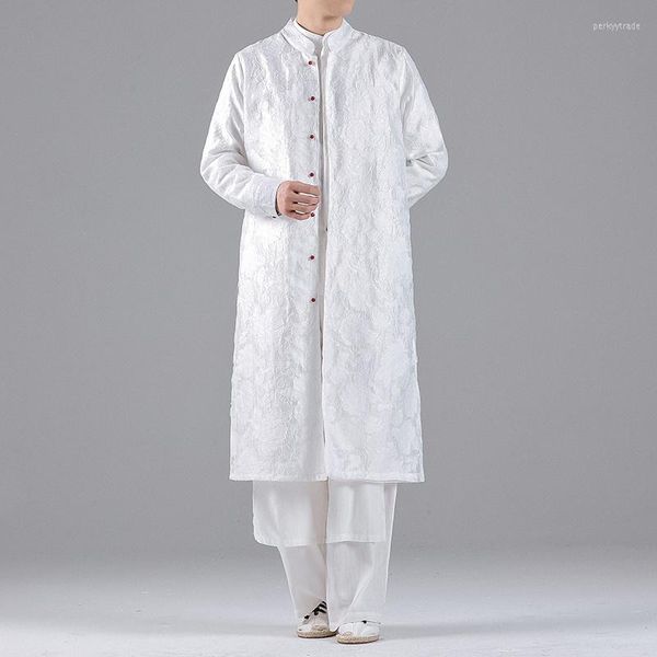 Vêtements ethniques 2022 chinois traditionnel Robe ample grande taille Robe noir à manches longues Hanfu hommes Antique manteau taoïste hauts mâle