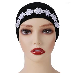 Etnische kleding 2022 Katoen onder sjaal met kanten stretch jersey binnenhaelkansen ronde front hijab caps vrouwelijke tulband motorkap headscarf