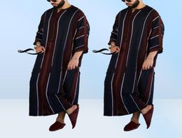 Vêtements ethniques 2022 Eid Ramadan robe musulmanes vêtements de mode homme caftan lâche Abaya Men modestes de jeunes modestes Qamis Homme isl8988959