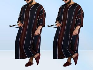Ropa étnica 2022 Eid Ramadan Vestido Musulmán Moda Man Man Caftán Casual Abaya Men Modest Juvenil Bitas Qamis Homme ISL8988959