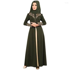 Vêtements ethniques 2022 jupe longue moyen-orient Collision couleur mince tempérament Abaya robe de mariée mode vêtements musulmans femmes islamiques