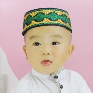 Vêtements ethniques 2022 Chapeaux musulmans Broderie Arabe Turc Chapeau de prière Enfant Turban Garçons Hijab Bonnet Arabie Saoudite Islam Juif Inde Caps Kid