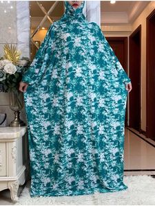Vêtements ethniques 2022 Musulmans Femmes musulmanes Abaya Turquie-Africain Prayer Garment Robe Kaftan With Hijab Floral Prints Dubaï Saudi Robe au Ramadan T240510