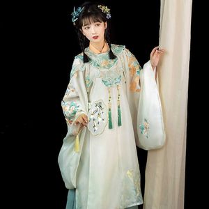 Vêtements ethniques 2022 nouvelle robe Hanfu pour les femmes adultes de style chinois traditionnel ancien printemps vert Hanfu costume dynastie Ming vient DQL6663 G230428