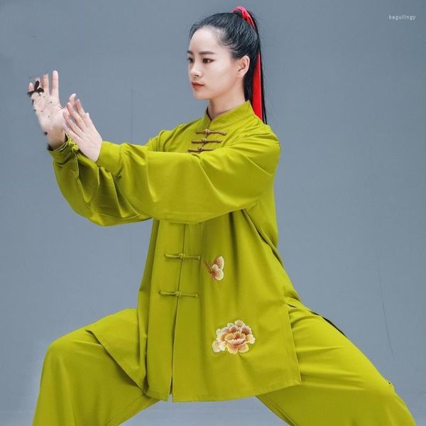 Ropa étnica 2022 Uniforme de Tai Chi Conjunto de artes marciales tradicionales Wushu Traje de guerrero chino Traje de espadachín Ropa TA2305