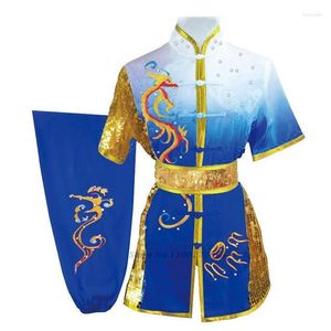 Vêtements ethniques 2022 Traditionnel chinois Wushu Sequin Tai Chi Uniforme Enfants Kungfu Tenues Stage Performance Hanfu Top Pant Costume Costume