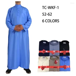 Vêtements ethniques 2023 7Colors Homme Islam Djellaba Musulman Arabe Hommes Robe Moyen-Orient Lavé Jubba Thobe Pour