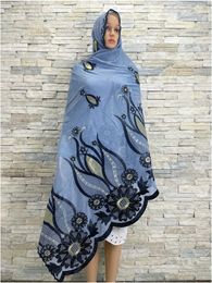 Etnische kleding 2023 Afrikaanse moslim zomer sjaal Tulband vrouwen 100% zachte katoen islamitische hijab pashmina borduurramadan dubai hoofdband voor dame T240510