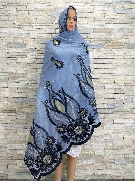Vêtements ethniques 2023 africain musulman été écharpe Turban femmes doux coton islamique Hijab Pashmina broder Ramadan dubaï bandeau pour dame