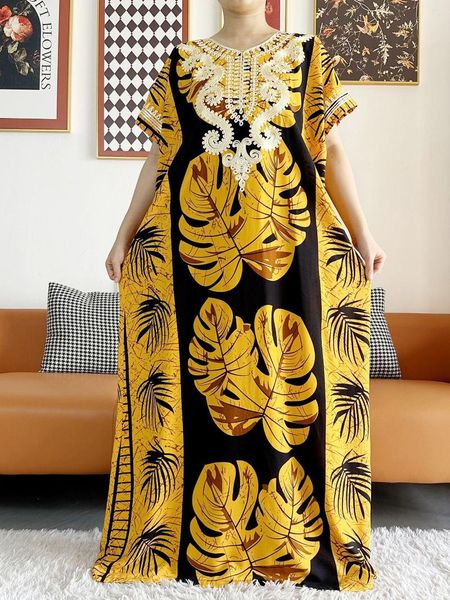 Ropa étnica 2023 estilo africano vestidos de manga corta estampado Floral flor grande suelta Boubou Maxi Islam mujeres vestido Abaya ropa
