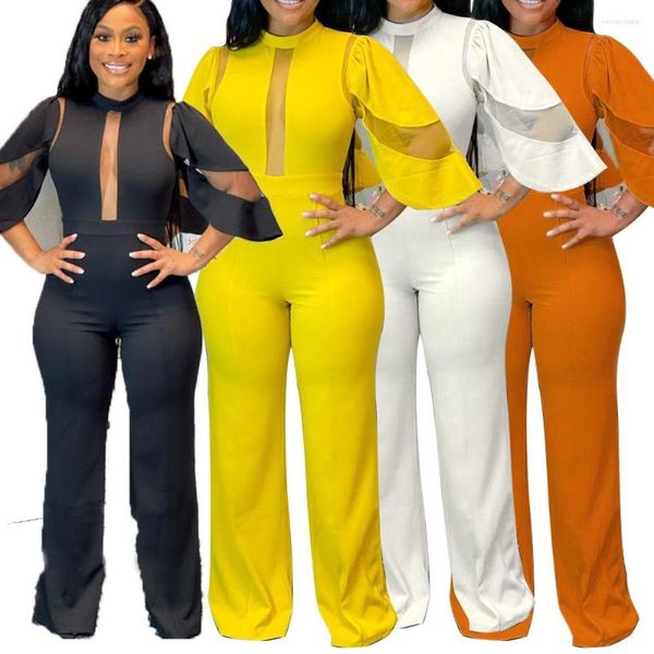 Vêtements ethniques 2023 femmes africaines combinaisons vêtements d'été élégant ensemble combinaison Sexy Flare manches large jambe pantalon barboteuses amples