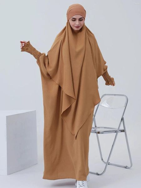 Vêtements ethniques 2023 Arabe Musulman Abaya Robe pour femmes Blanc Manches longues Caftan marocain Robe à capuche Turc Islamique Ramadan