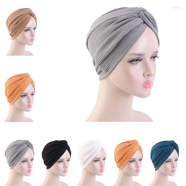 Vêtements ethniques 2023 Arrivée Soft Twist Turban Hijab Caps pour femmes Africaines Head Wraps Bonnet Musulman Foulard Turbans Islamique Underscarf