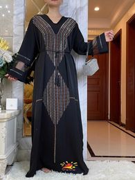 Vêtements ethniques 2023 Automne Abaya Femme musulmane Long Slve Robe Ramadan Prière de prière Kaftan Arabe Islamic Murffon Vêtements Maroc Caftan T240510