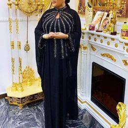 Etnische kleding 2023 herfst- en wintermode moslim midden-oosten gewaad holle kralen stiksels vleermuis mouw jurk dames
