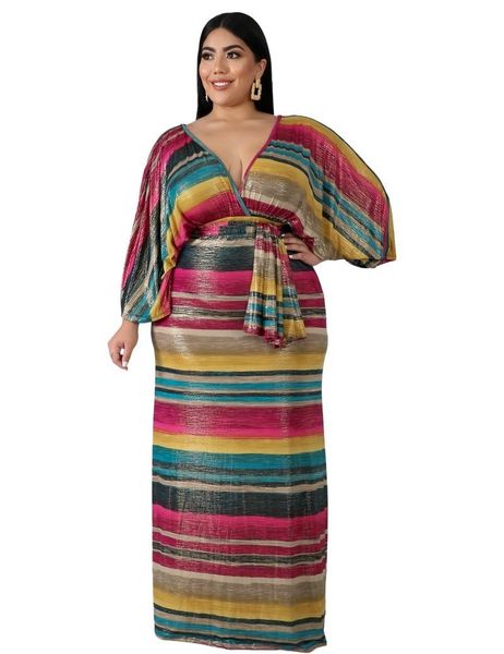 Ropa étnica 2023 otoño moda mujer africana cuello en V belleza de talla grande vestido largo vestidos para 2XL-6XL