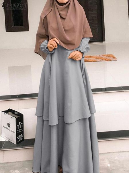 Ropa étnica 2023 Otoño Moda musulmana Vestido Hijab Casual Dubai Abaya Turquía Kaftan Robe Sundress Islámico de manga larga Vestido sólido