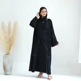 Vêtements ethniques 2023 Automne Ensembles musulmans pour femmes Dubai Abaya Robe modeste avec Hijab Eid Ramadan Islam Élégante Robe longue féminine