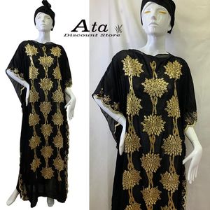 Vêtements ethniques 2023 Mousseline de soie Boubou Femme africaine Abaya Dubaï Abuja Vêtements traditionnels Prière Kaftan Robe Femme Tenue Broderie
