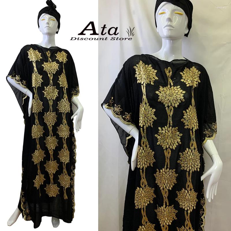 Roupas étnicas 2023 Chiffon Boubou Africano Femme Abaya Dubai Abuja Desgaste Tradicional Oração Kaftan Vestido Mulheres Outfit Bordado