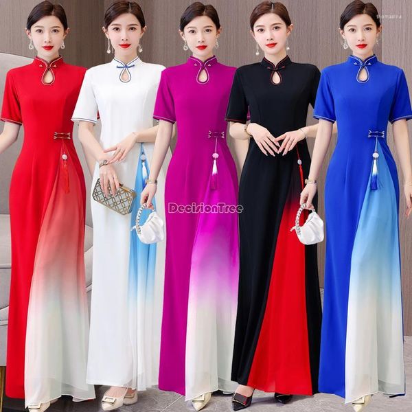 Roupas étnicas 2023 Chinês Cheongsam Vestido Feminino Elegante Festa Ao Dai Vietnã Tradicional Diário Qipao