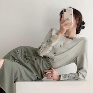 Etnische Kleding 2023 Chinese Stijl Mode Casual Dagelijks Vintage Jurk Kimono Billen Omwikkelde Rok Verbeterde Cheongsam Hanfu Set