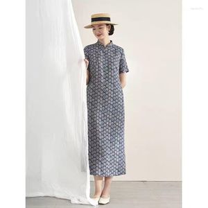 Vêtements ethniques 2023 Style chinois amélioré Qipao femmes gracieux japonais Oriental Vintage robe décontracté quotidien Cotoon lin