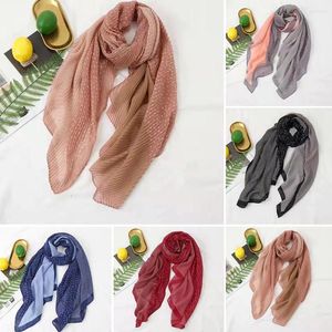 Vêtements ethniques 2023 Design Femmes Écharpe Mode Imprimer Coton Winkle Foulards Musulmans Hijabs Islamique À Pois Lady Pashmina Foulard Bandana