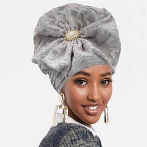 Vêtements ethniques 2023 Exagéré Femmes Turban Cap Africain Plissé Party Head Wraps Nigeria Coiffures Traditionnelles Turbante Mujer